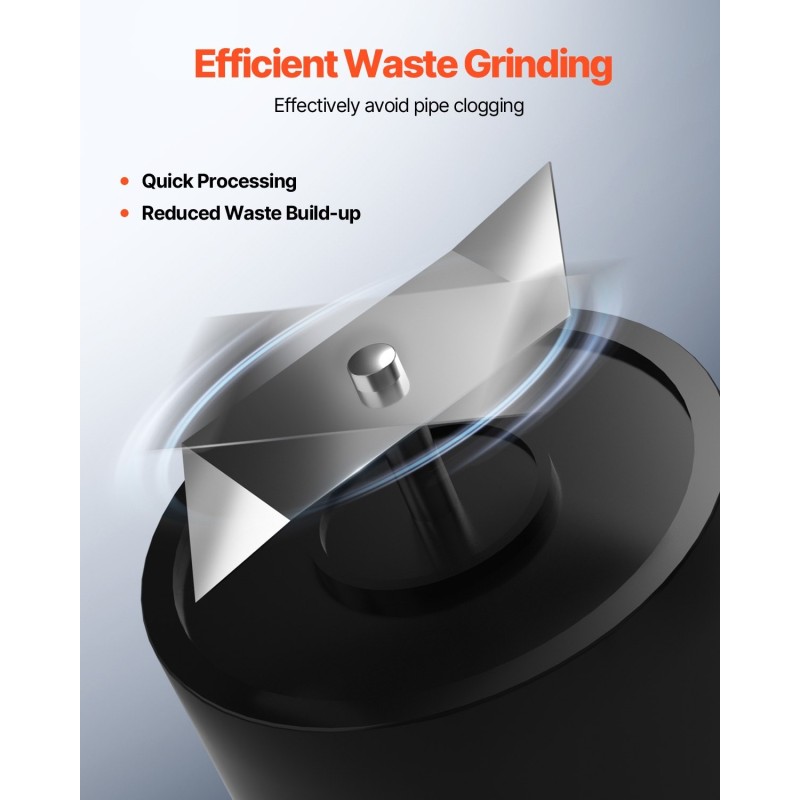 Jätevesimurskapumppu lasikuituvahvistettu 500 watin 6600 litraa tunnissa 8 metrin nostokorkeus 3 tuloaukkoa