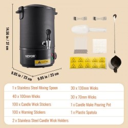 Sähköinen vahansulatin 6,5 l ruostumaton terässäiliö säädettävä lämpötila 30–110 °C kynttilänvalmistukseen