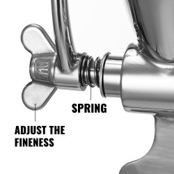 Manuaalinen kahvi- ja viljamylly 304-ruostumattomasta teräksestä puukahvalla säädettävällä jauhatuskarkeudella