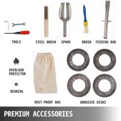 Sähköinen viljamylly ruostumatonta terästä 2,2 kW 30–50 kg tunnissa 50 kg