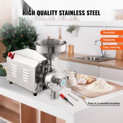 Viljamylly 2200W 50 kg/h ruostumaton teräs soijalle maissille pähkinöille pippurille