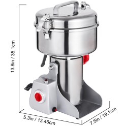 Sähköinen viljajauhaja viljoille elintarvikekelpoinen 304-ruostumatonta terästä 1800 W 750 g