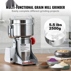 Sähköinen maustemylly 2500 grammaa ruostumaton teräs kääntyvä runko digitaalinen ajastin