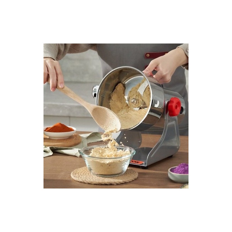 Sähköinen maustemylly 2500 grammaa ruostumaton teräs kääntyvä runko digitaalinen ajastin