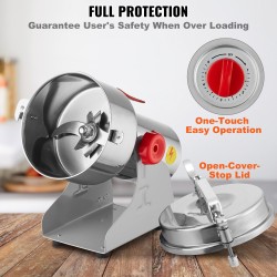 Sähkökäyttöinen viljamylly 3000W 1000 g ruostumatonta terästä kuiville viljoille ja mausteille