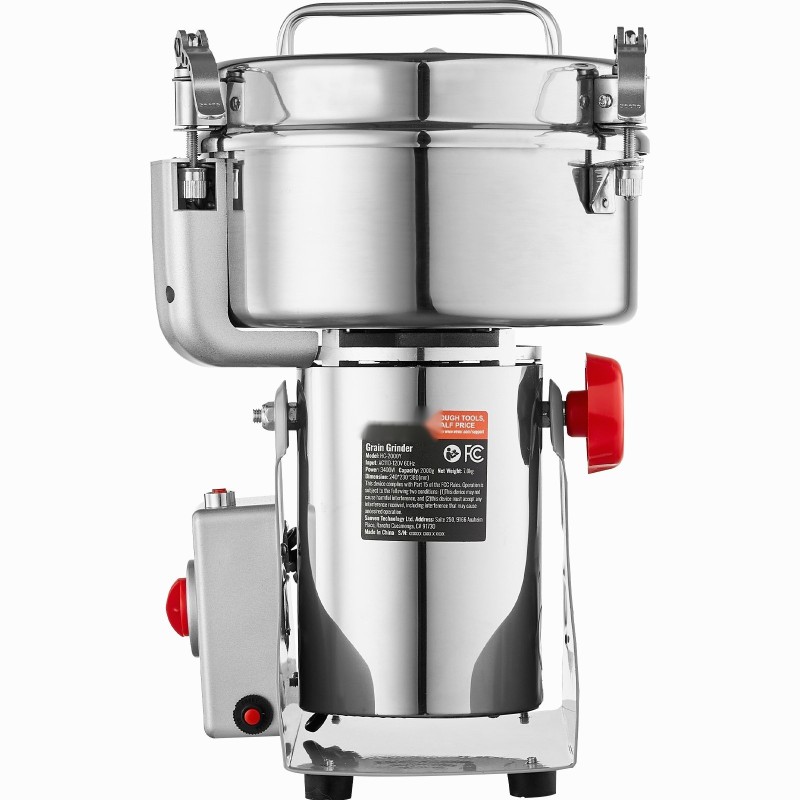 Sähköinen viljamylly 3400 watin 2000 gramman ruostumaton teräs mausteille ja kahville