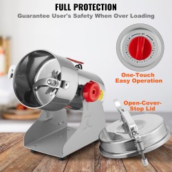 Sähköinen viljamylly 750 g ruostumaton teräs 2000W kuiville viljoille ja mausteille