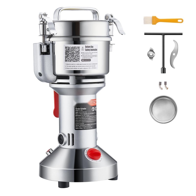 Sähköinen viljamylly 300 g 1500 W ruostumaton teräs viljat mausteet kahvi