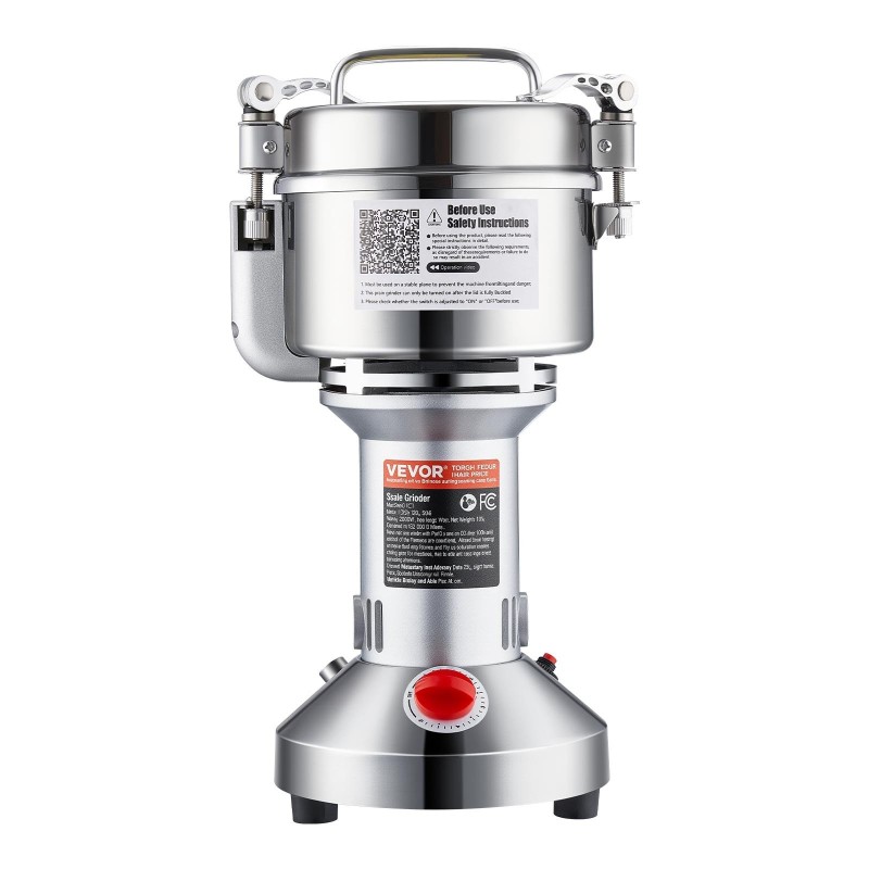 Sähköinen viljamylly ruostumatonta terästä 550 g 2000W pystymallinen kahville ja mausteille