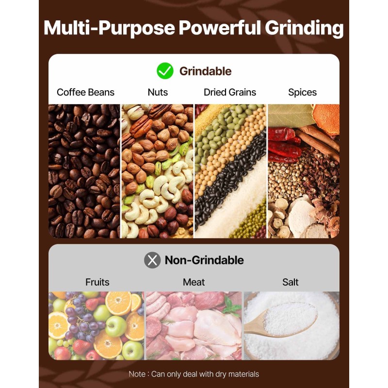 Sähköinen viljamylly 750 gramman kapasiteetti 2000 watin teho ruostumaton teräs pystymalli