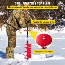 Jääkaira nylonrunko alumiiniakseli terästerät 15cm halkaisija 99cm pituus 30cm jatkovarsi jääkalastukseen