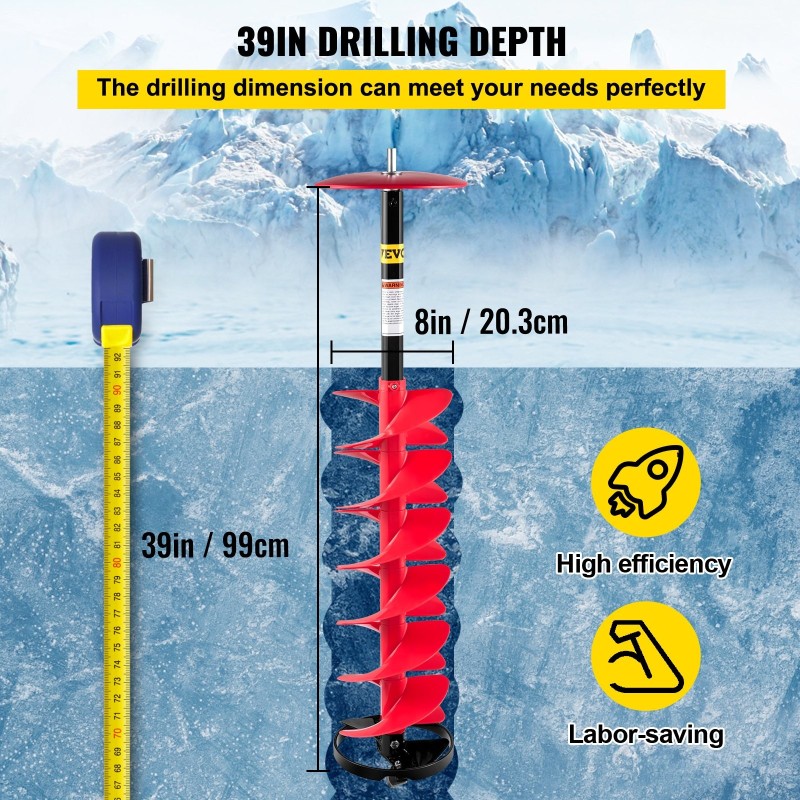 Jääkaira nailonrunko alumiinivarsi 20 cm halkaisija 99 cm pituus jatkovarsi 30 cm