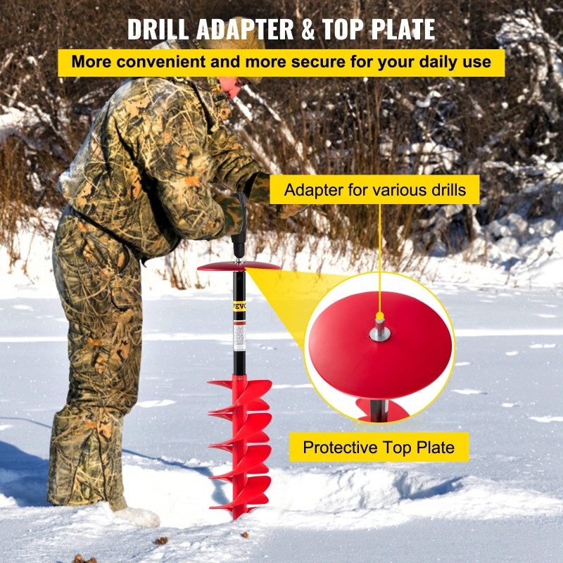 Jääkaira nailonrunko alumiinivarsi 20 cm halkaisija 99 cm pituus jatkovarsi 30 cm