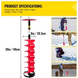 Jääkaira nailonrunko alumiinivarsi 20 cm halkaisija 99 cm pituus jatkovarsi 30 cm