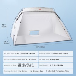 Maalausteltta 305×213×183 cm 210D polyesteristä lasikuitutangot sisäänrakennetulla lattialla