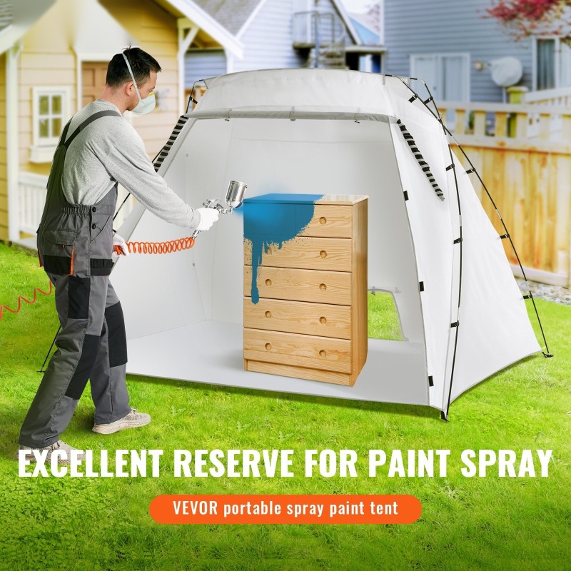 Spraymaalausteltta 210D Oxford-kankaasta 228×158×158 cm kiinteällä lattialla verkkoseinällä pop-up-rakenteella