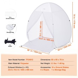 Taitettava polyesterinen maalausteltta automaattisesti avautuva 152,4×152,4×177,8 cm ruiskumaalaukseen