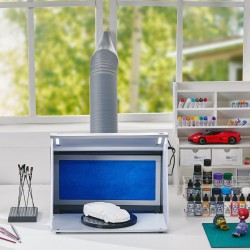 Taitettava ilmasivellinsuihkutuskoppi neljällä LED-nauhalla kaksinkertaisilla puhaltimilla 180 cm poistoletkulla pienoismallien