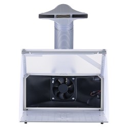 Ruiskumaalauskotelo taittuva kannettava kolmella LED valolla ja pidennettävällä poistoletkulla pienoismalleille