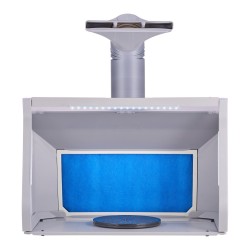 Kaksituulettiminen taitettava kannettava ruiskumaalauskotelo kolmella LED-valolla ja 170 cm poistoletkulla