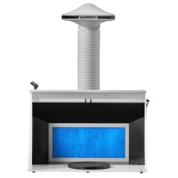 Taittuva kannettava maalauskotelo harrastekäyttöön tilavalla työskentelyalueella kaksinkertaisilla tuulettimilla ja