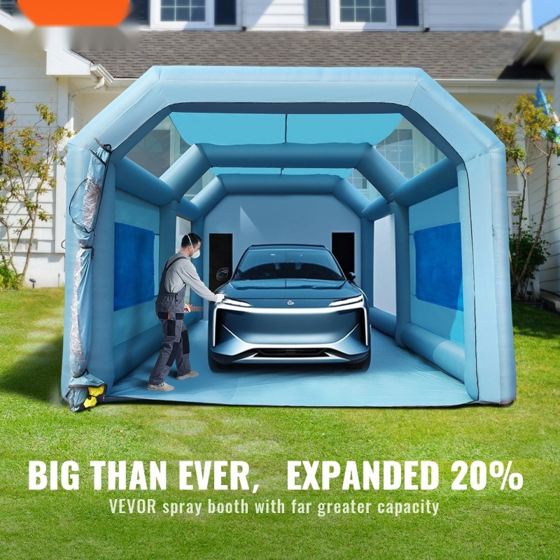 Ilmatäytteinen maalausteltta 210D oxfordkangas 8 x 4,5 x 3,3 m kahdella puhaltimella