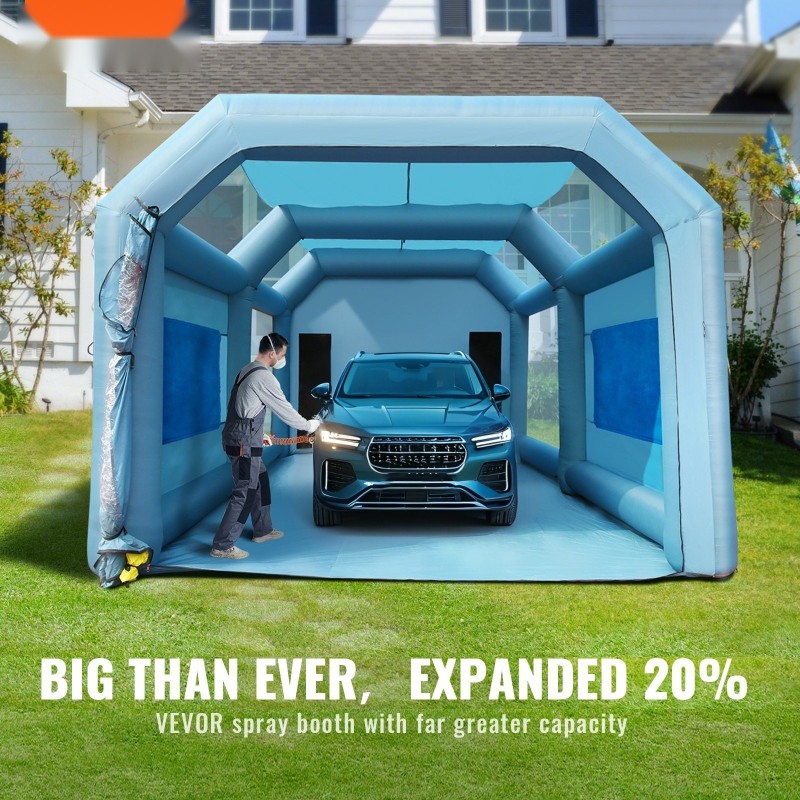 Täytettävä maalausteltta 210D kangas 7x4x2,75 m 2 puhallinta