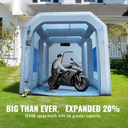 Täytettävä maalausteltta 210D Oxford-kangas 396x305x274cm 950W puhallin kolmikerroksisella suodattimella autoille