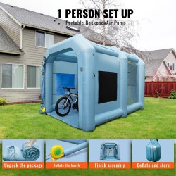 Täytettävä maalausteltta 210D Oxford-kangas 396x305x274cm 950W puhallin kolmikerroksisella suodattimella autoille