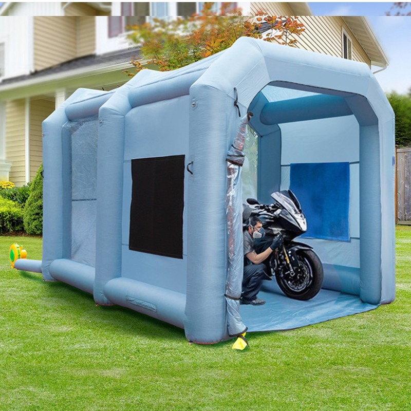 Täytettävä maalausteltta 210D Oxford-kangas 396x305x274cm 950W puhallin kolmikerroksisella suodattimella autoille