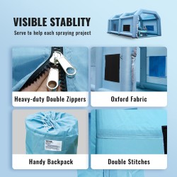 Ilmatäytteinen maalausteltta 210D oxford-kangas 10x6x4m kahdella puhaltimella