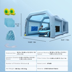 Ilmatäytteinen maalausteltta 210D oxford-kangas 10x6x4m kahdella puhaltimella