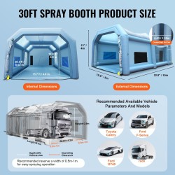 Ilmatäytteinen maalausteltta 210D oxford-kangas 10x6x4m kahdella puhaltimella