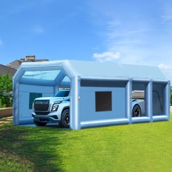 Puhallettava maalauskoppi Oxford-kangas koko 9 x 4.8 x 3.6 m kaksoissuodatus