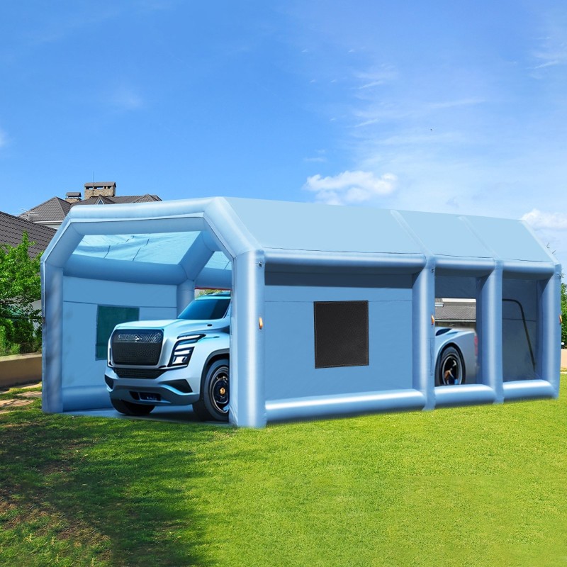 Puhallettava maalauskoppi Oxford-kangas koko 9 x 4.8 x 3.6 m kaksoissuodatus