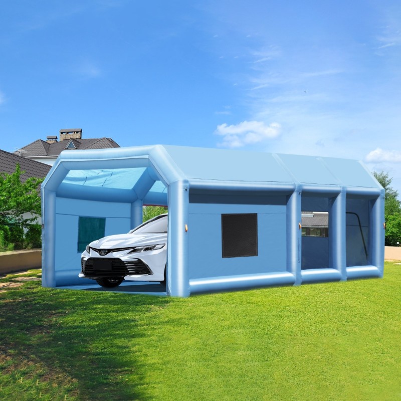 Puhallettava maalausteltta Oxford-kangas 8,5 x 4,8 x 3,3 m, kaksitasoinen suodatus