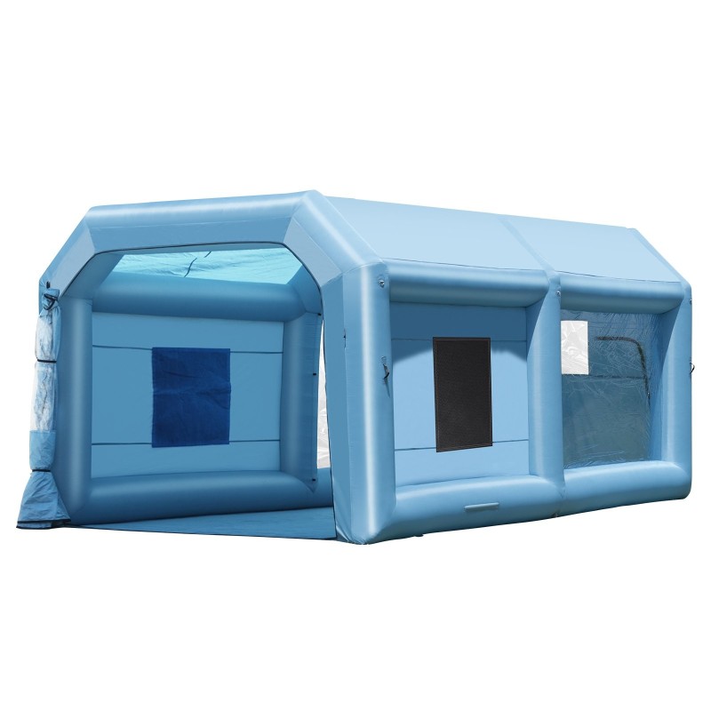 Täytettävä maalausteltta Oxford-kangas 6,4x4,1x3m 1100W puhallin kaksivaiheinen suodatus