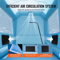 Puhallettava maalausteltta Oxford-kangasta 3 x 2.5 x 2.5 m moottoripyörille 550 W