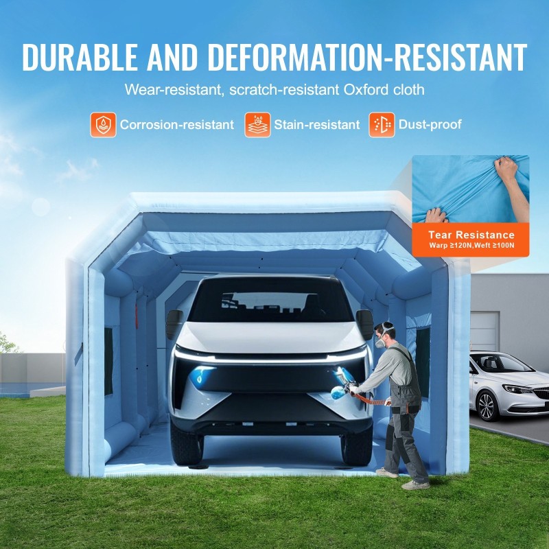 Täytettävä maalauskatos Oxford-kangas 10 x 6,4 x 4,5 m kaksivaiheinen suodatus