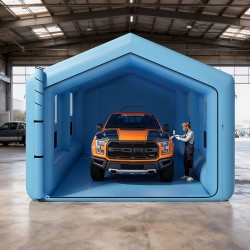 Täytettävä maalausteltta 12x5x4 metriä oxford-kangas kolmiokatto ilmanpuhdistus