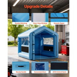 Täytettävä maalausteltta 3 x 2,5 x 2,5 m Oxford-kangas 550W puhallin ilmansuodatus