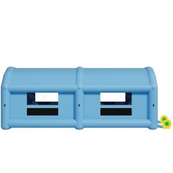 Puhallettava maalausteltta Oxford kankaasta 10x6x4 m 950W ja 1100W puhaltimilla ilmansuodatusjärjestelmällä