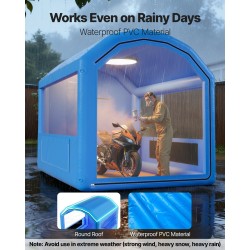 Ilmatäytteinen PVC-maalauskoppi 3 x 2,5 x 2,5 m pienajoneuvojen maalaamiseen 550W puhallin