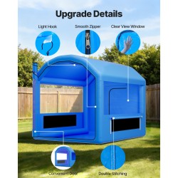 Ilmatäytteinen PVC-maalauskoppi 3 x 2,5 x 2,5 m pienajoneuvojen maalaamiseen 550W puhallin