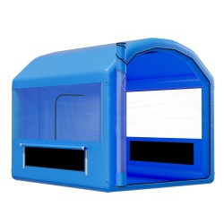 Ilmatäytteinen PVC-maalauskoppi 3 x 2,5 x 2,5 m pienajoneuvojen maalaamiseen 550W puhallin