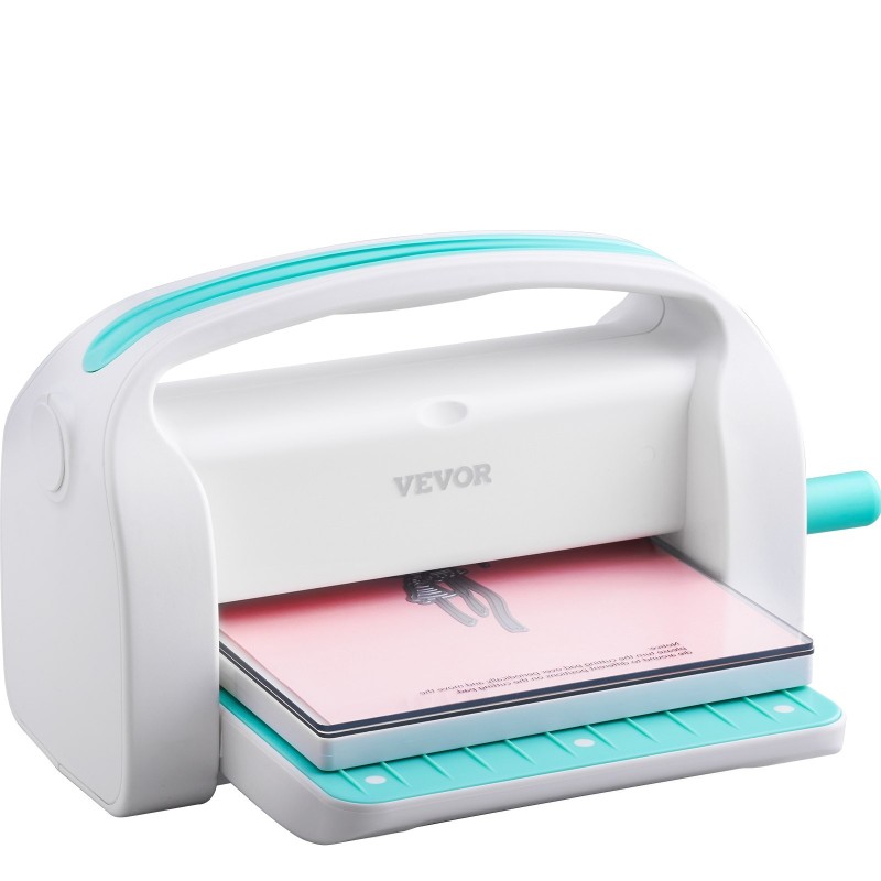 Käsikäyttöinen stanssaus ja kohokuviointikone 226 mm aukolla taittuva kantokahva yhteensopiva vakiokokoisille stansseille