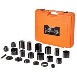 Pallonivelpuristinsarja 23 osainen hiiliteräksinen lämpökäsitelty sopii kaksivetoisille ja nelivetoisille autoille