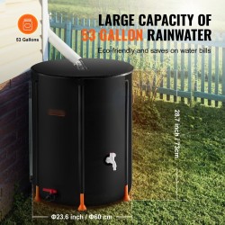 Sadevesitynnyri 201 l taitettava 1000D PVC-materiaali puutarhaan