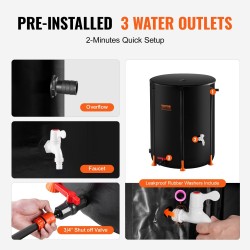 Sadevesitynnyri 201 l taitettava 1000D PVC-materiaali puutarhaan