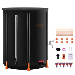 Taitettava sadevesisäiliö 250 l 1000D PVC ylivuotoliitännällä ja hanalla puutarhan kasteluun